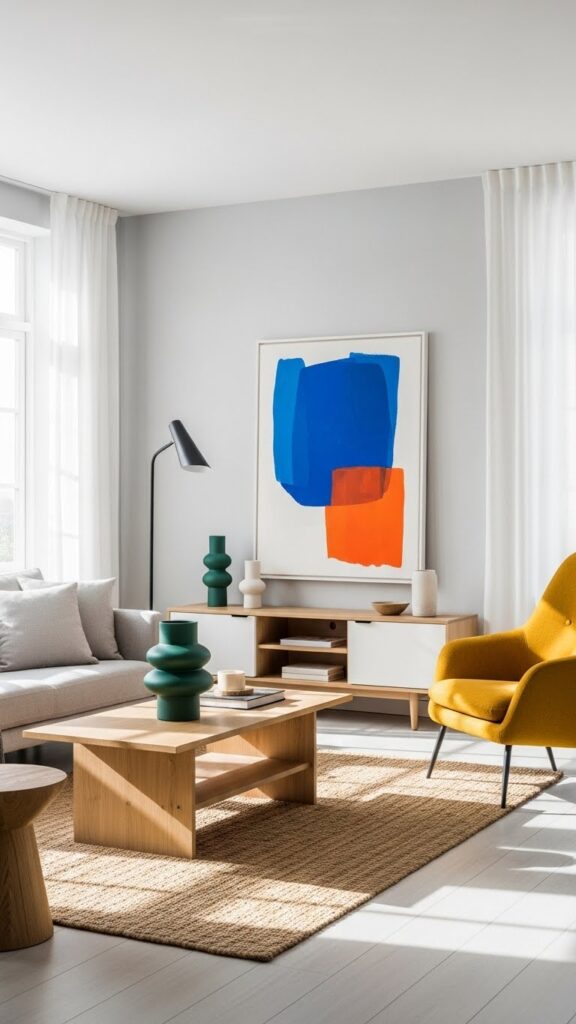 Organized life aesthetic with minimal yet colorful decor