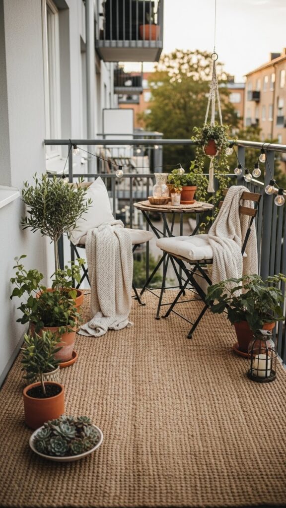 outdoor rug balcony decoration ideas