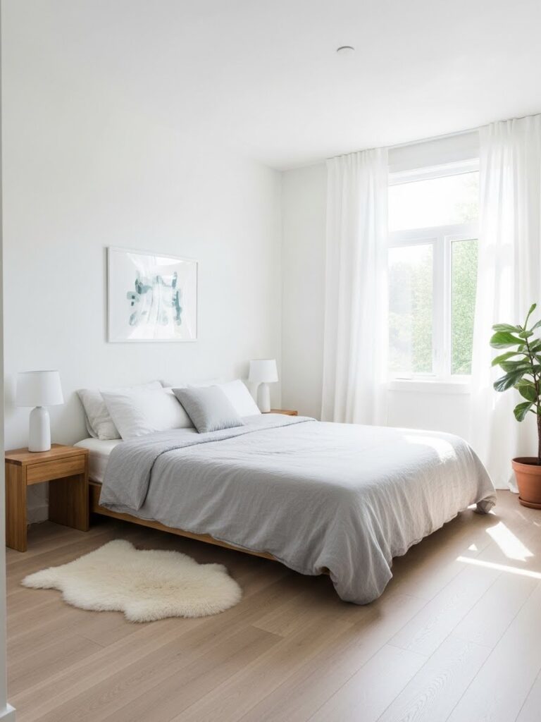 Light Scandinavian modern bedroom