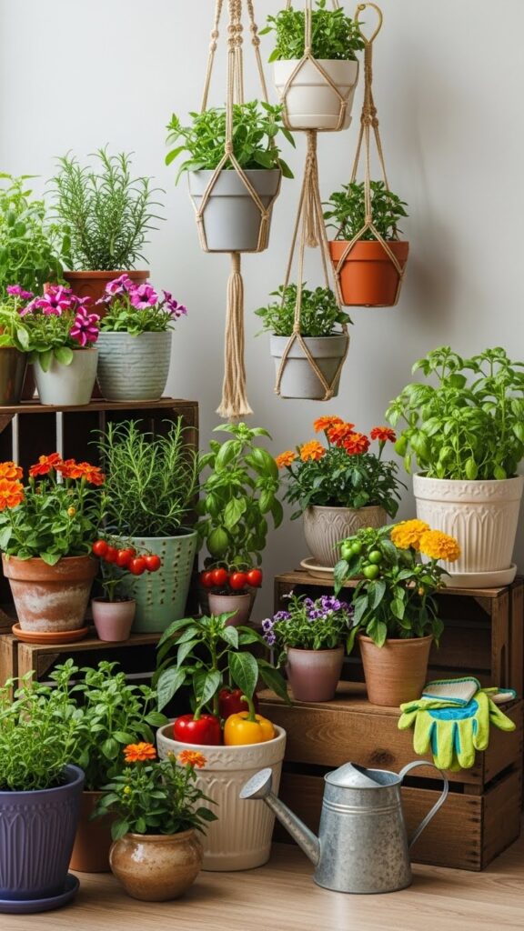 Seasonal home garden styling idea for small spaces