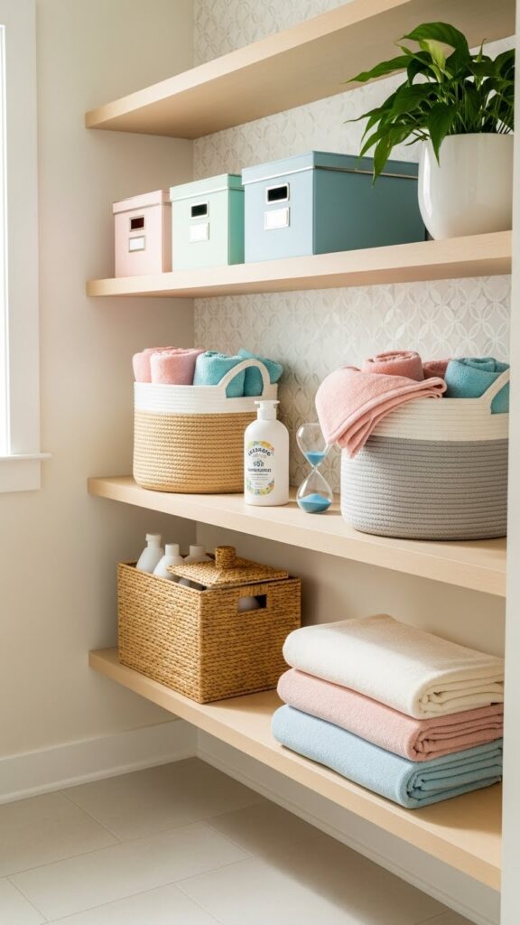 Laundry room ideas with simple and open storage