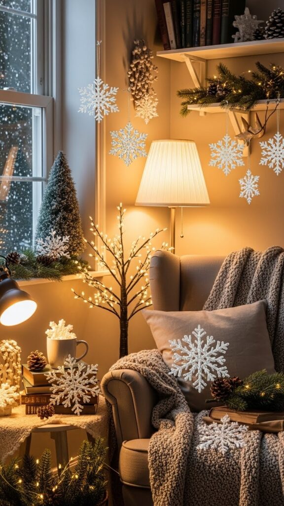 Snowflake designs for cozy winter home corners