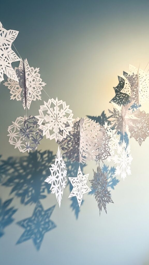 Snowflake garland paper craft ideas