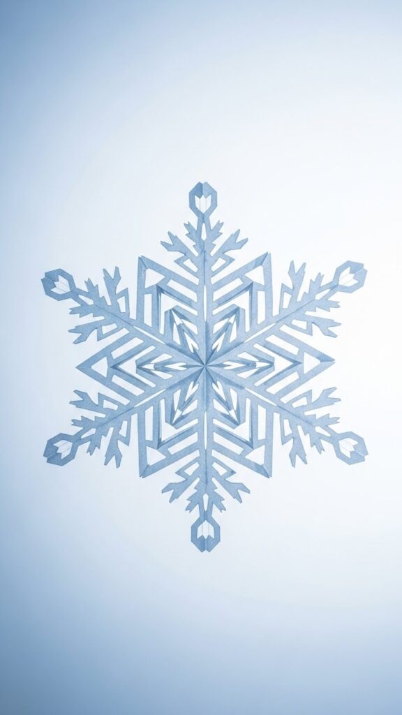 Symmetrical snowflake paper design