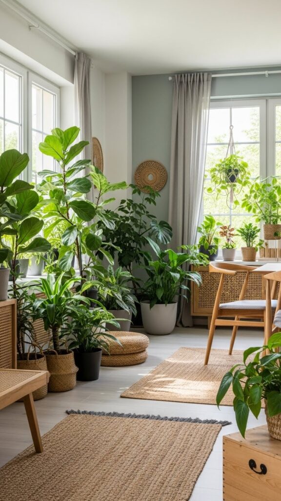 Indoor plants adding freshness to home decor