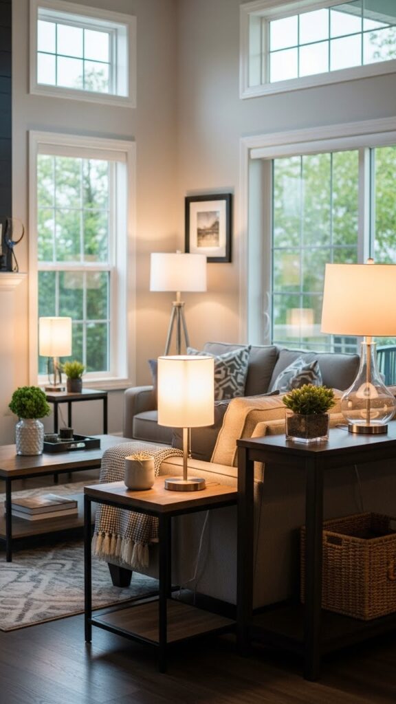 Soft layered lighting creating a bright seasonal atmosphere