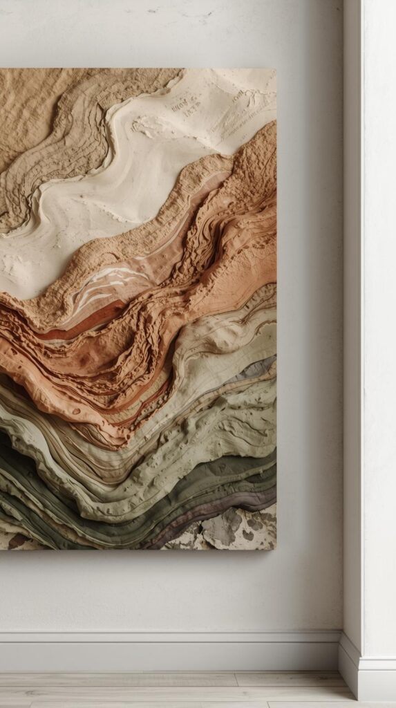 DIY textured wall art for aesthetic home