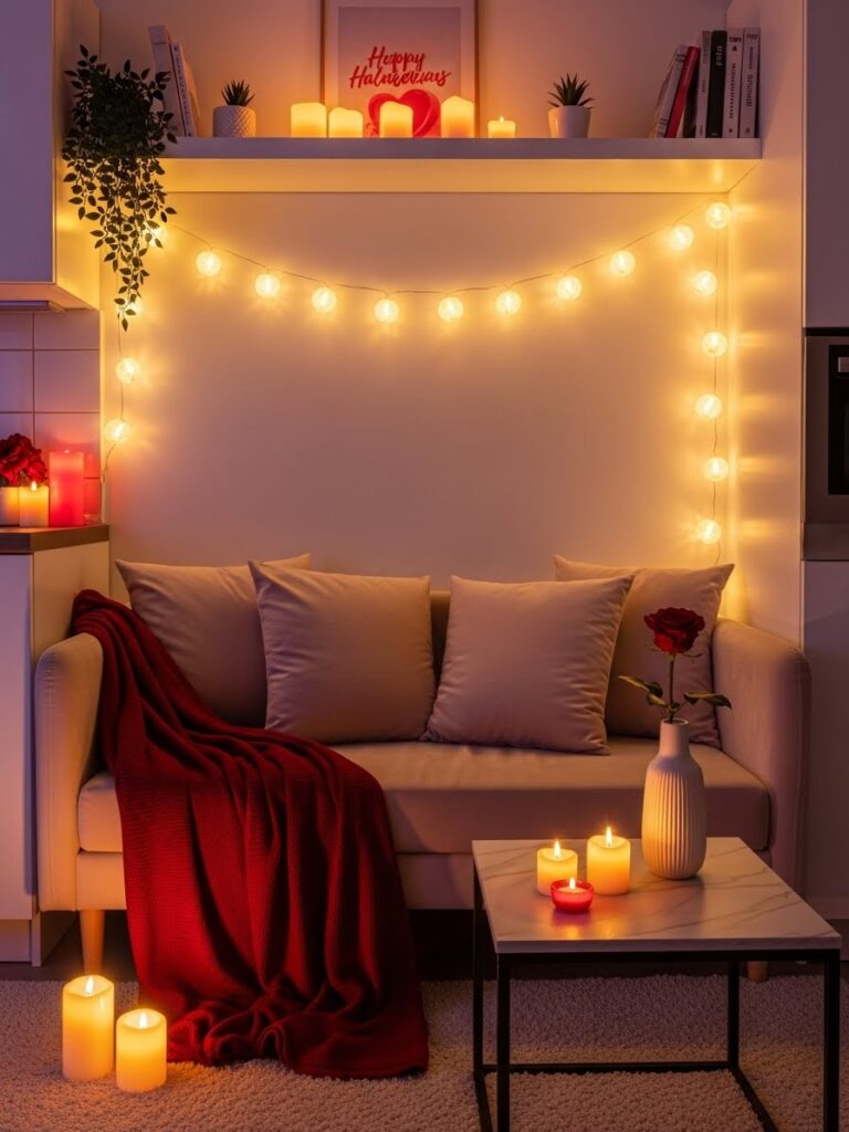 Valentine decor ideas for small apartments with pink accents