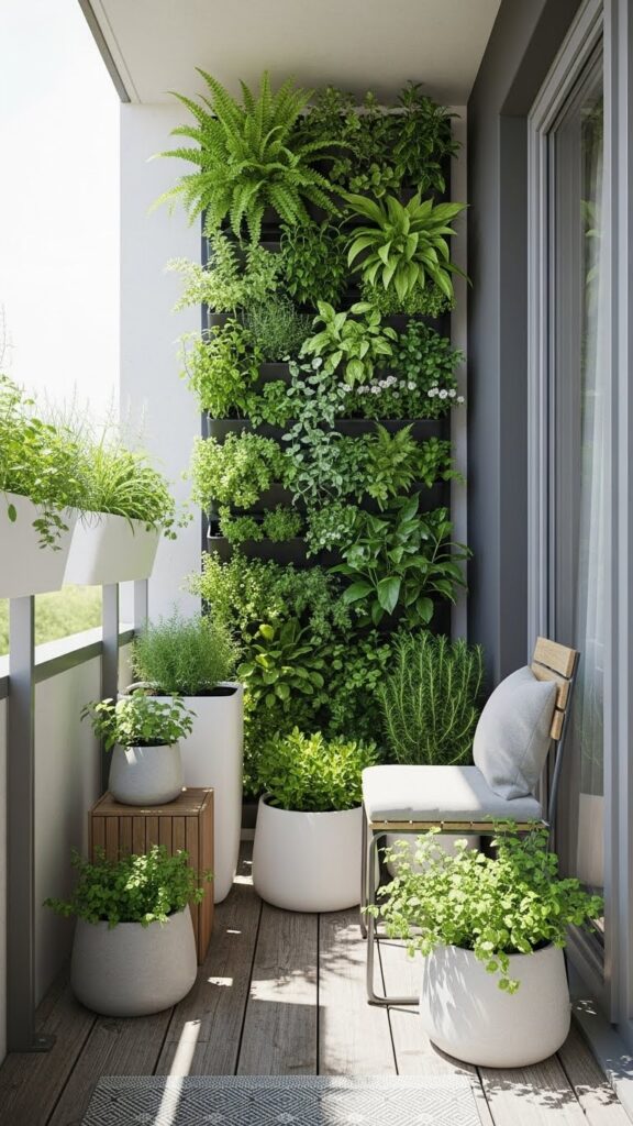 vertical planter balcony decoration ideas for apartments