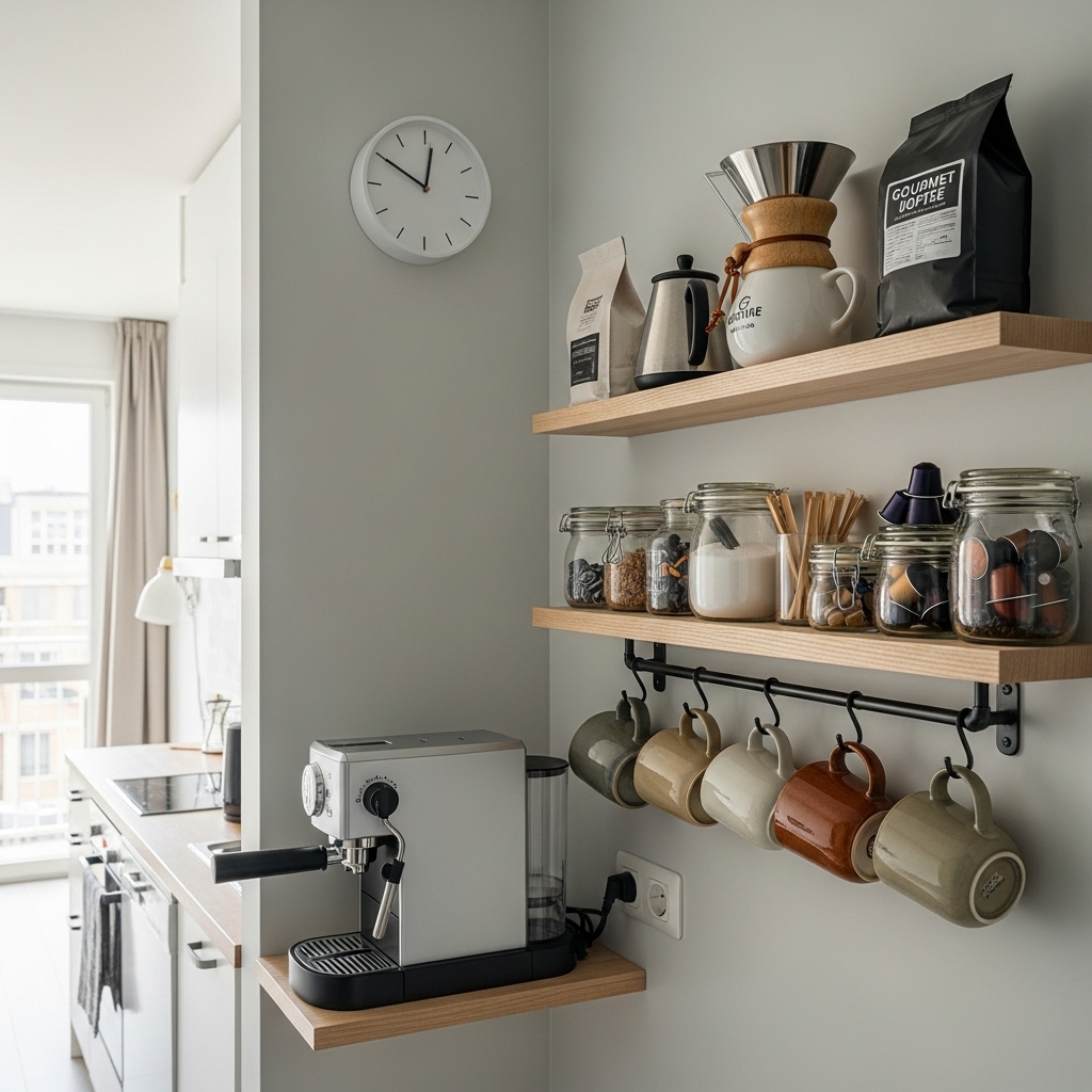 Wall-Mounted Coffee Bar
