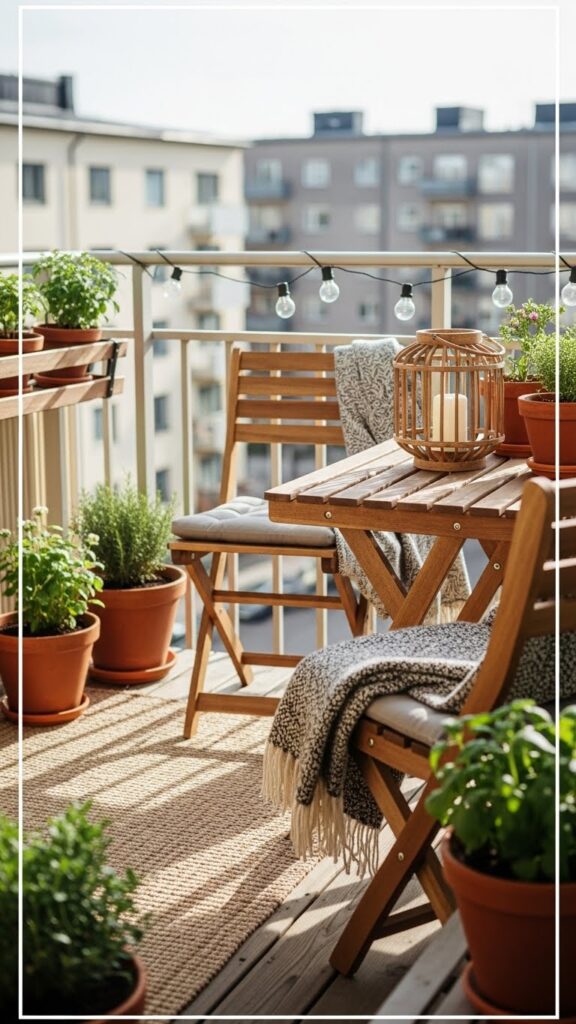 wooden balcony decoration ideas for warmth