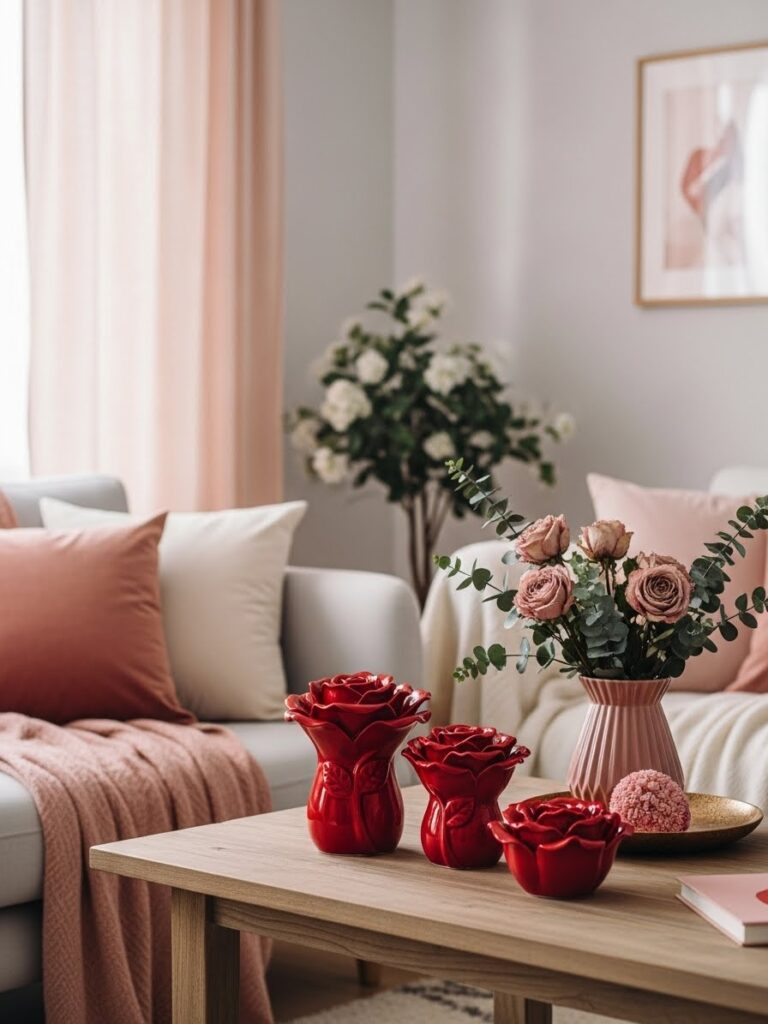 Valentine decor in blush tones that works all year round
