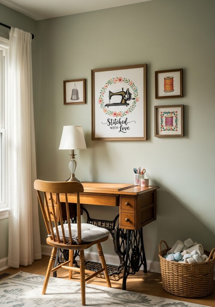  Personalized decor elements adding character to a sewing room