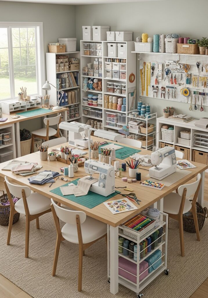  Multipurpose sewing room designed for sewing and crafting activities