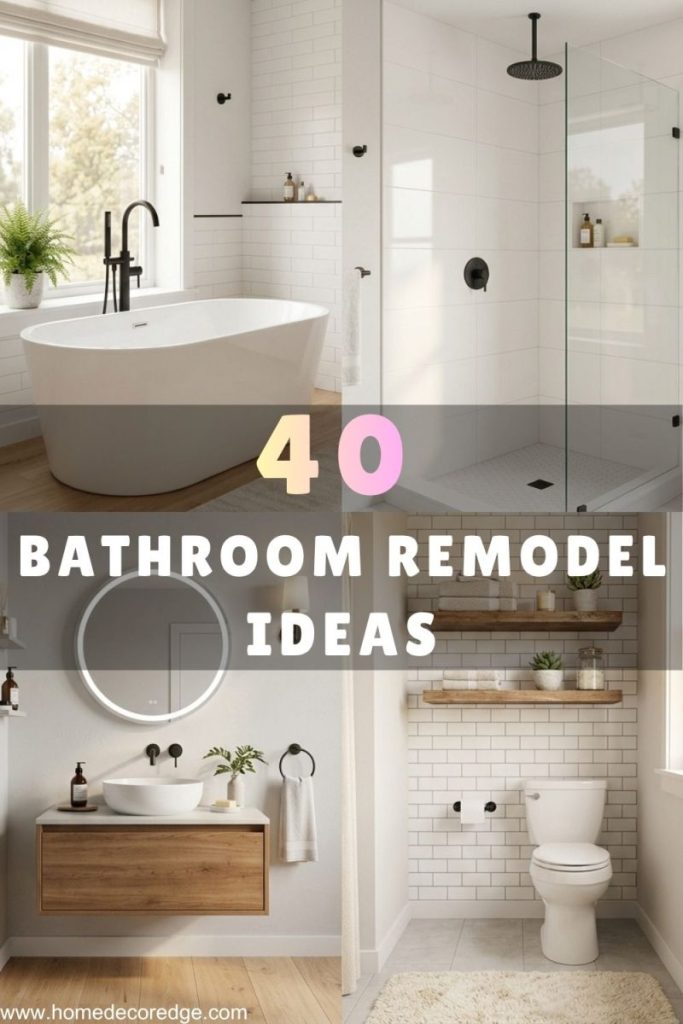 40 bathroom remodel ideas including freestanding tub walk-in shower floating vanity and subway tile for stunning bathroom transformations