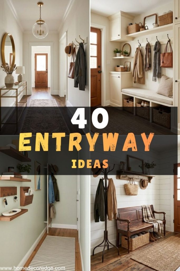 40 entryway ideas including elegant narrow console mirror setup functional bench cubby storage very small apartment floating shelf setup and cozy farmhouse shiplap coat rack entryway