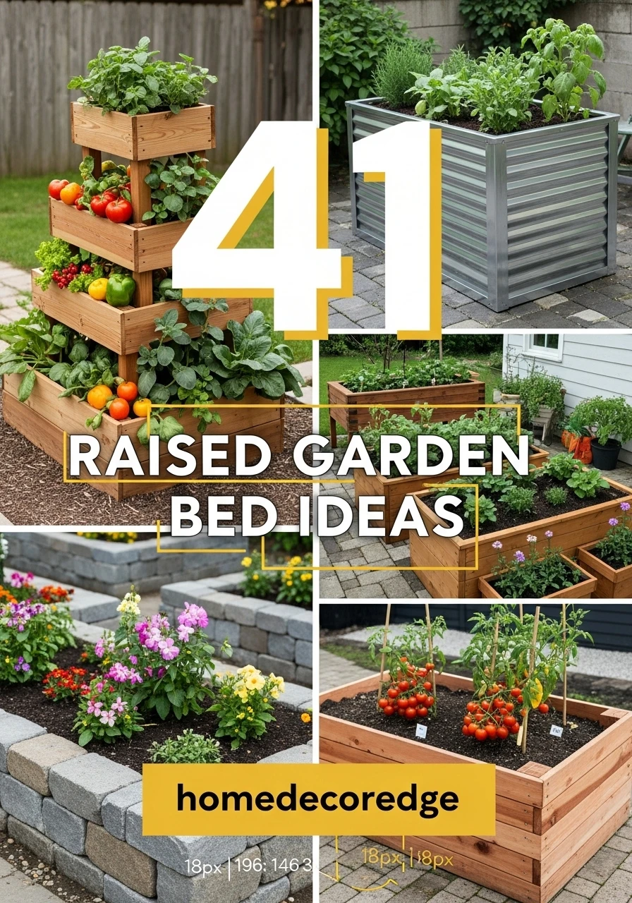 41 raised garden bed ideas hook image with HomeDecorEdge branding