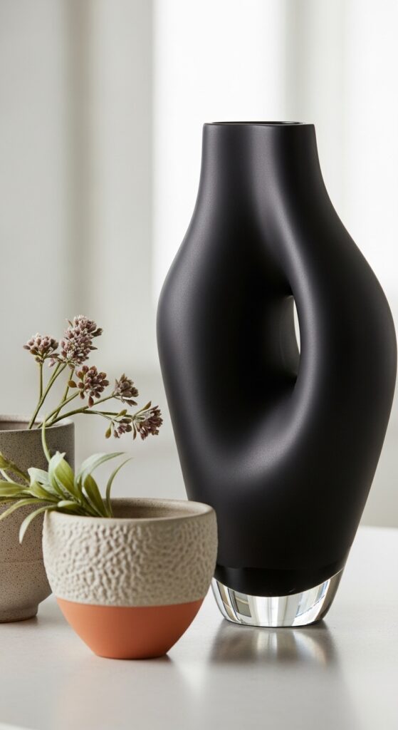 Mix of expensive and affordable decor styled together on shelf looking cohesive

