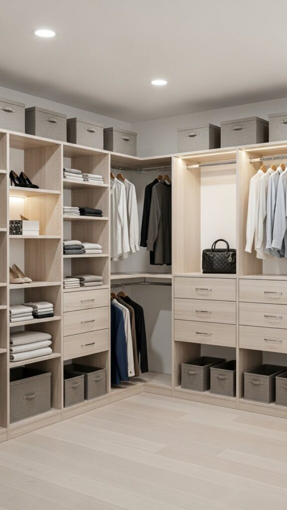 Mix-and-match modular closet kit creating cohesive customizable kids storage