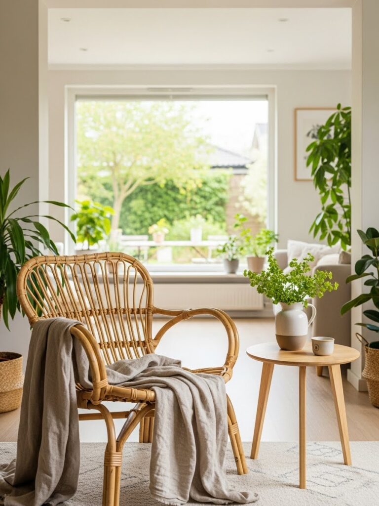 Natural textures adding warmth to spring home decor