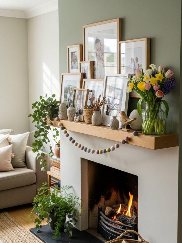 personal-spring-mantel-decor