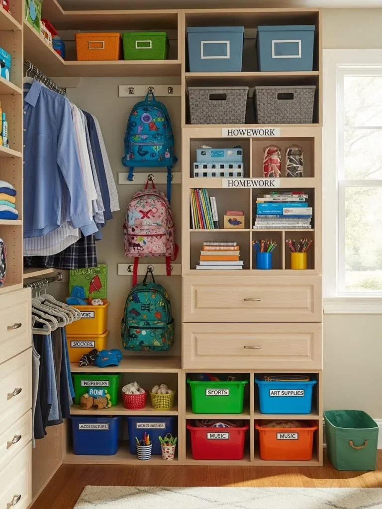 Closet Organization Ideas for School Going Kids