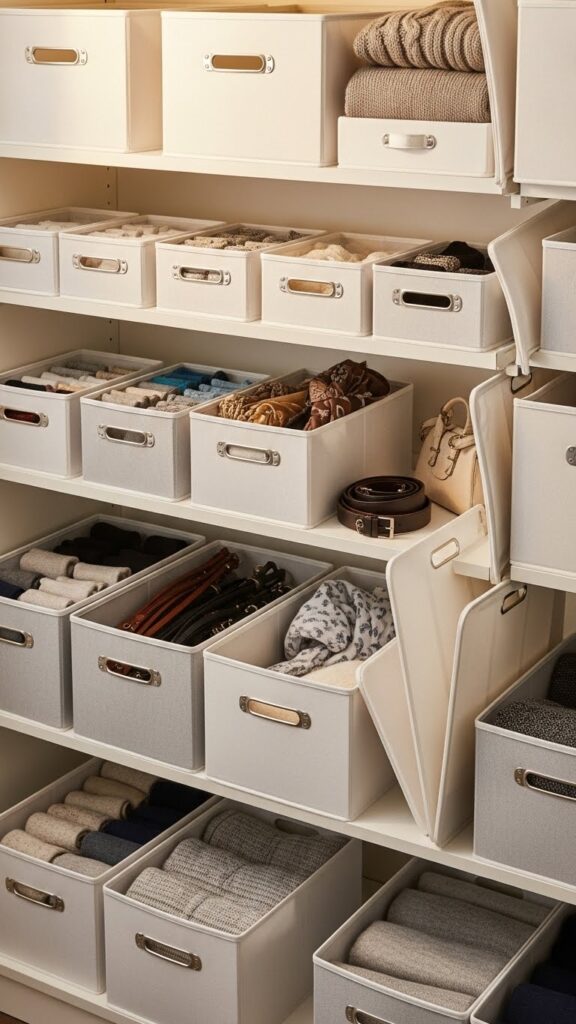 IKEA SKUBB storage boxes organizing kids closet shelves by category