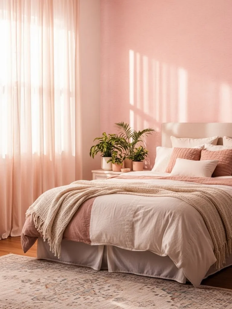 soft pink wallpaper room ideas