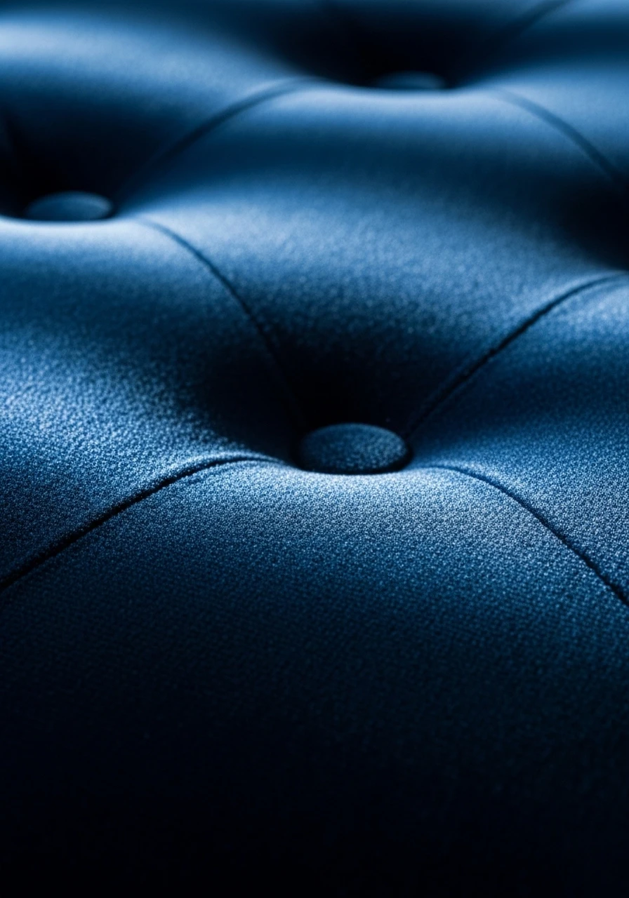 Luxe velvet upholstery texture on living room furniture