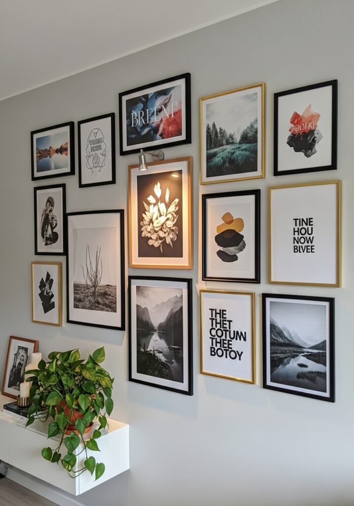 Wall art styling enhancing apartment interior decor