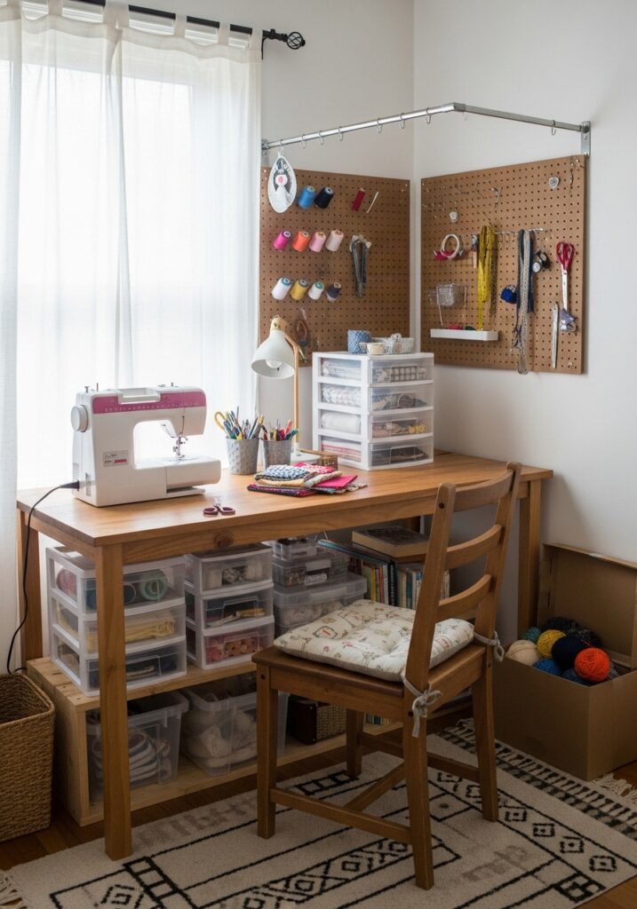 Affordable sewing room setup using budget-friendly solutions