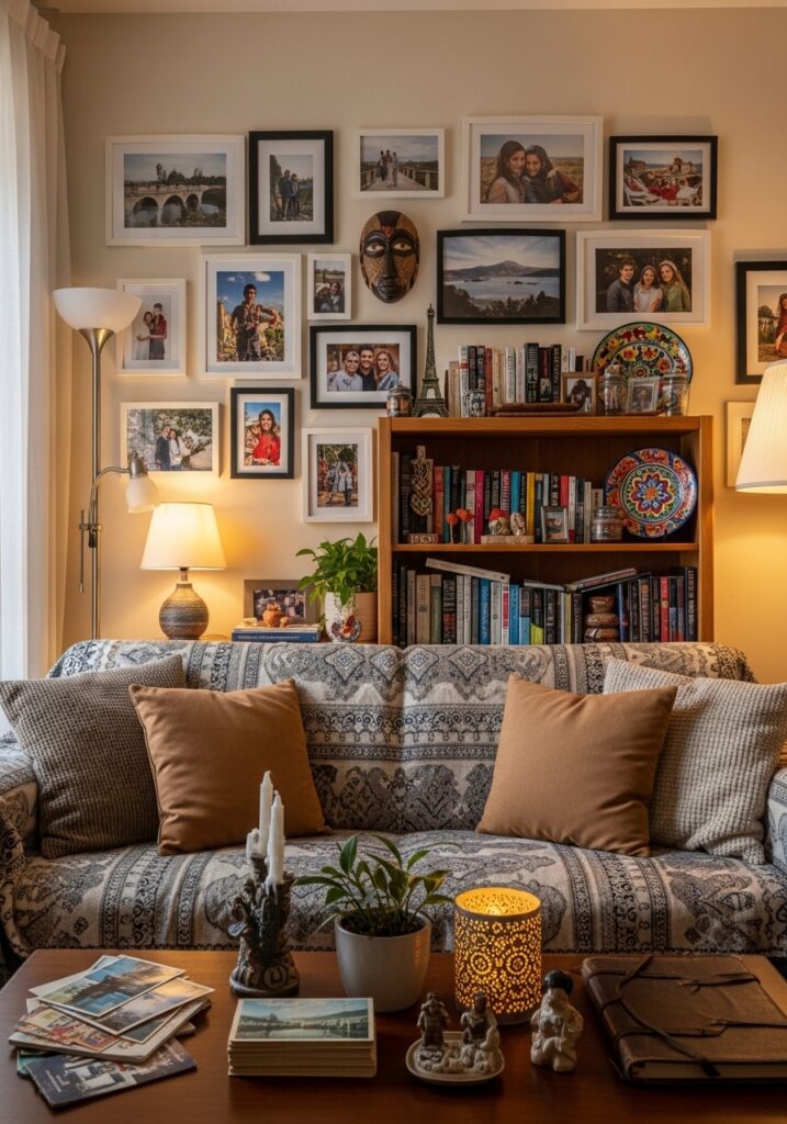 Personalized decor adding warmth and character to an apartment interior