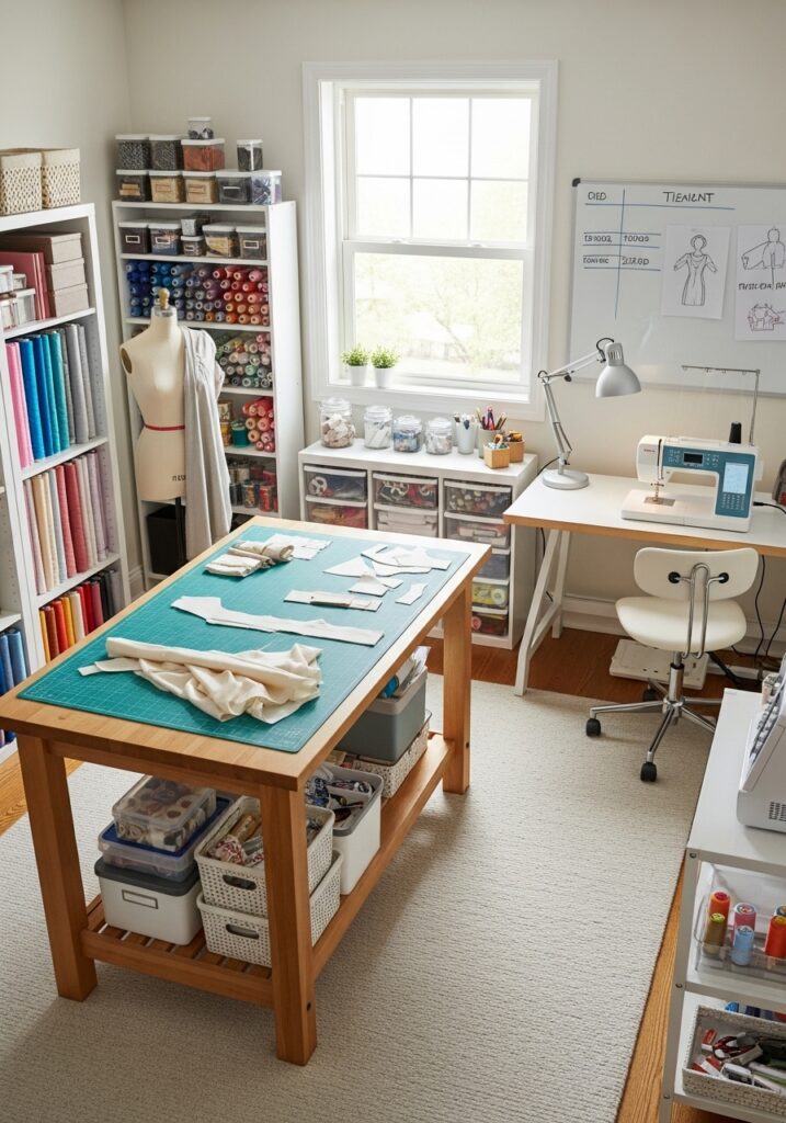 Reviewing and refining sewing room setup