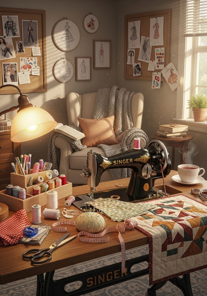 Enjoyable sewing experience supported by room setup