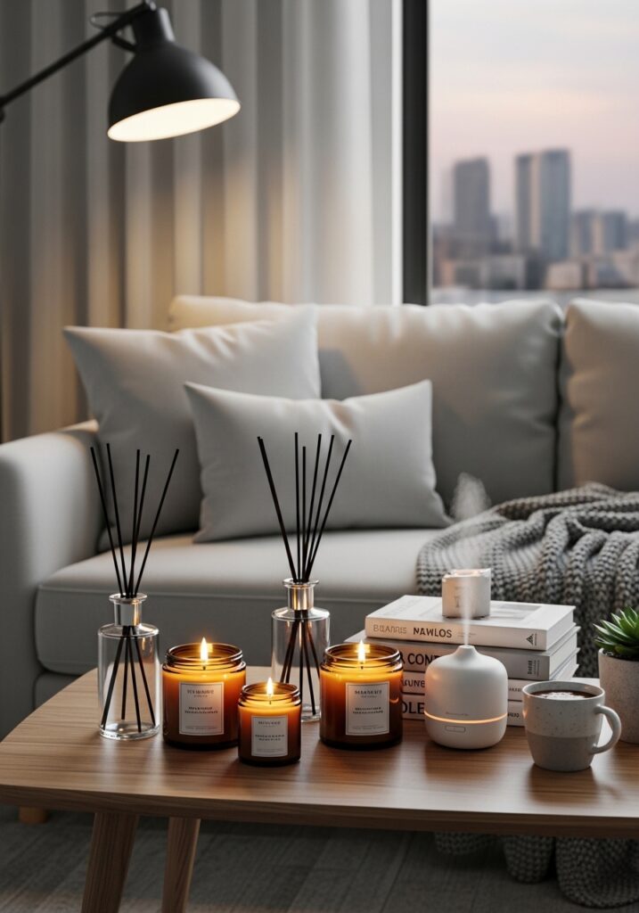 Sensory decor enhancing apartment atmosphere