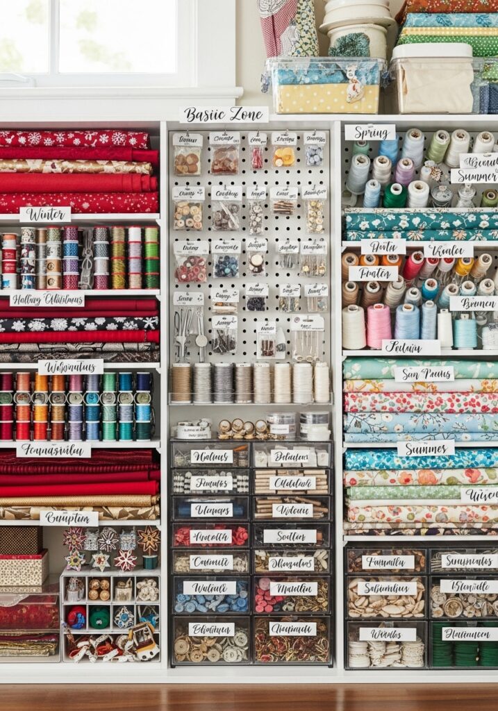  Seasonal sewing room storage organization