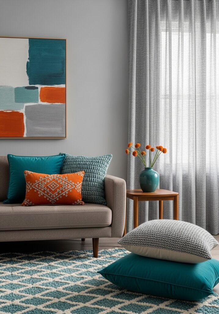 Repeating decor elements creating harmony in apartment