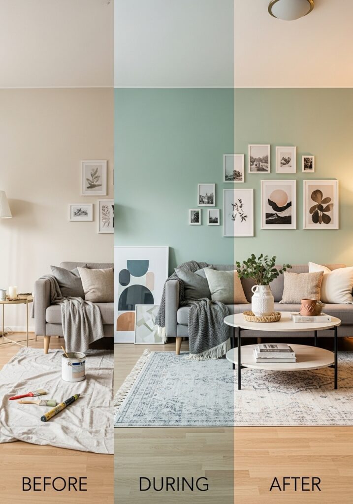 Gradual apartment decor updates over time