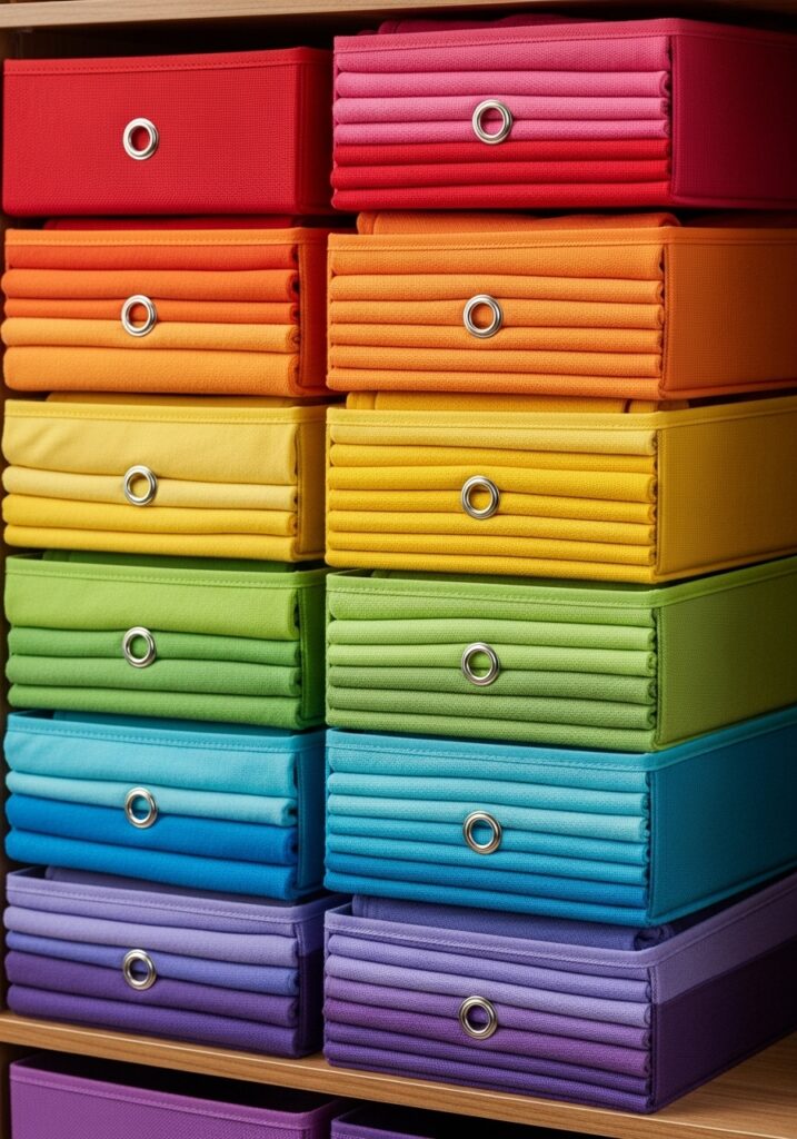  Fabric drawer storage system for sewing room organization