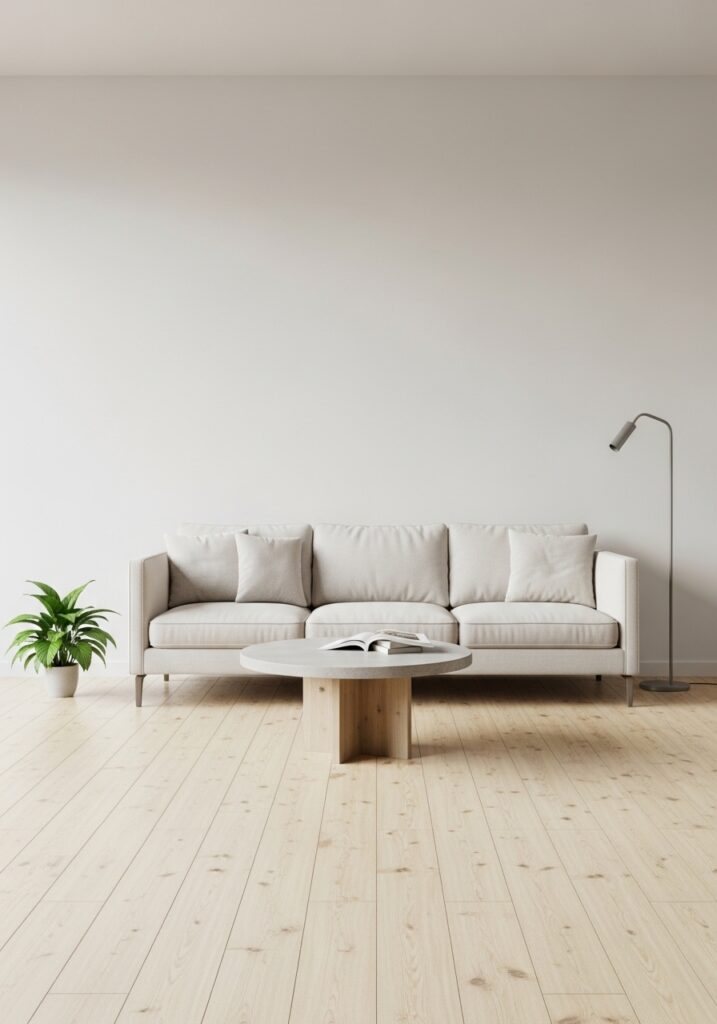 Negative space as intentional design element in minimalist living room