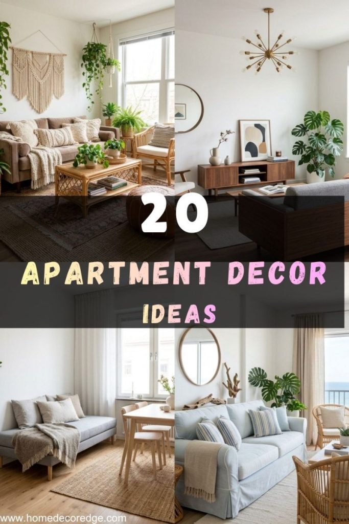 20 apartment decorating ideas including boho chic mid-century modern scandinavian studio and coastal apartment styles for every space
