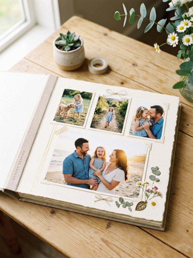 Beautiful photo-focused scrapbook layouts with stunning photo arrangements and minimal supporting decoration that enhances photos