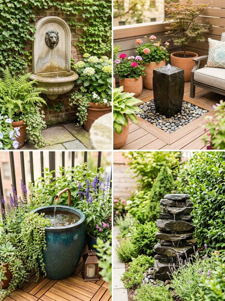  Beautiful small garden water fountain designs for courtyard gardens tiny patios balcony gardens and small urban outdoor spaces 