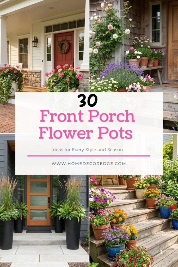 Front porch flower pots ideas farmhouse cottage summer and entrance styles
