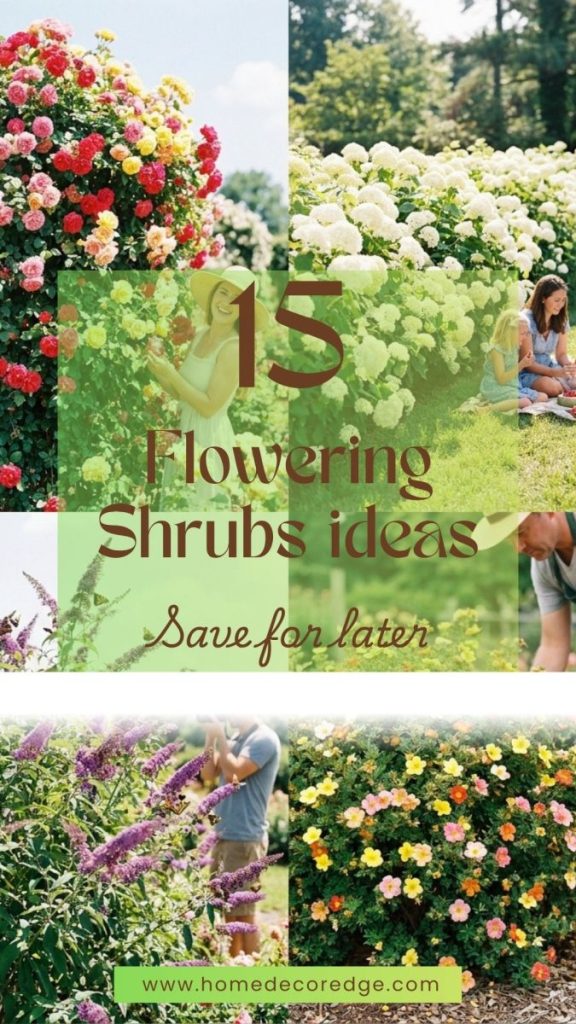Four flowering shrubs full sun ideas including rose bush white hydrangea tall butterfly bush and compact potentilla