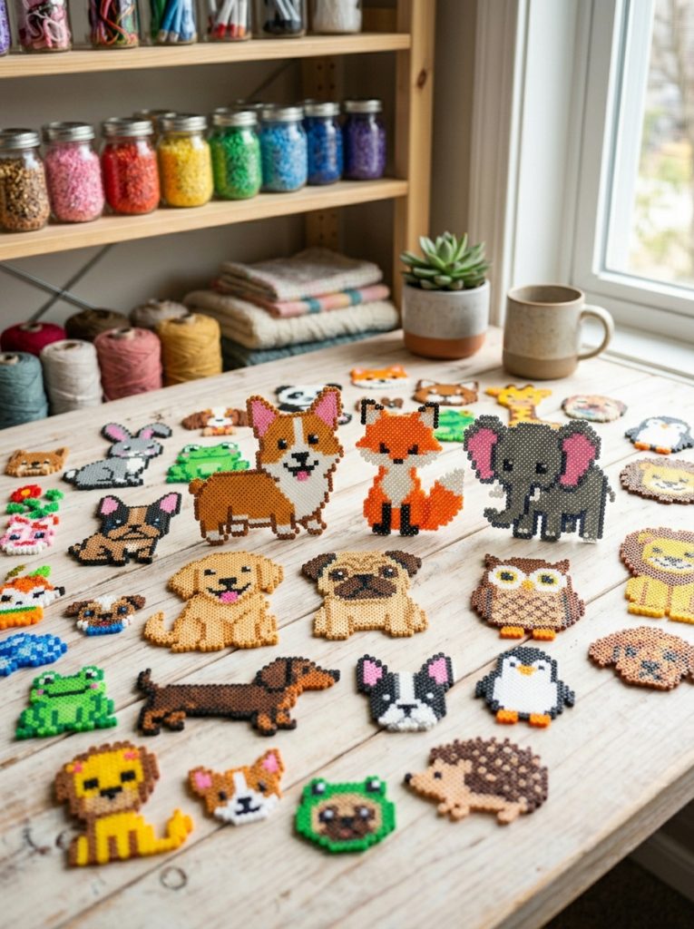 Adorable dog and animal perler bead patterns with dog breeds wildlife colorful animal designs and pet portraits in varied collection 