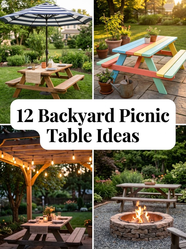 12 Backyard Picnic Table Ideas
