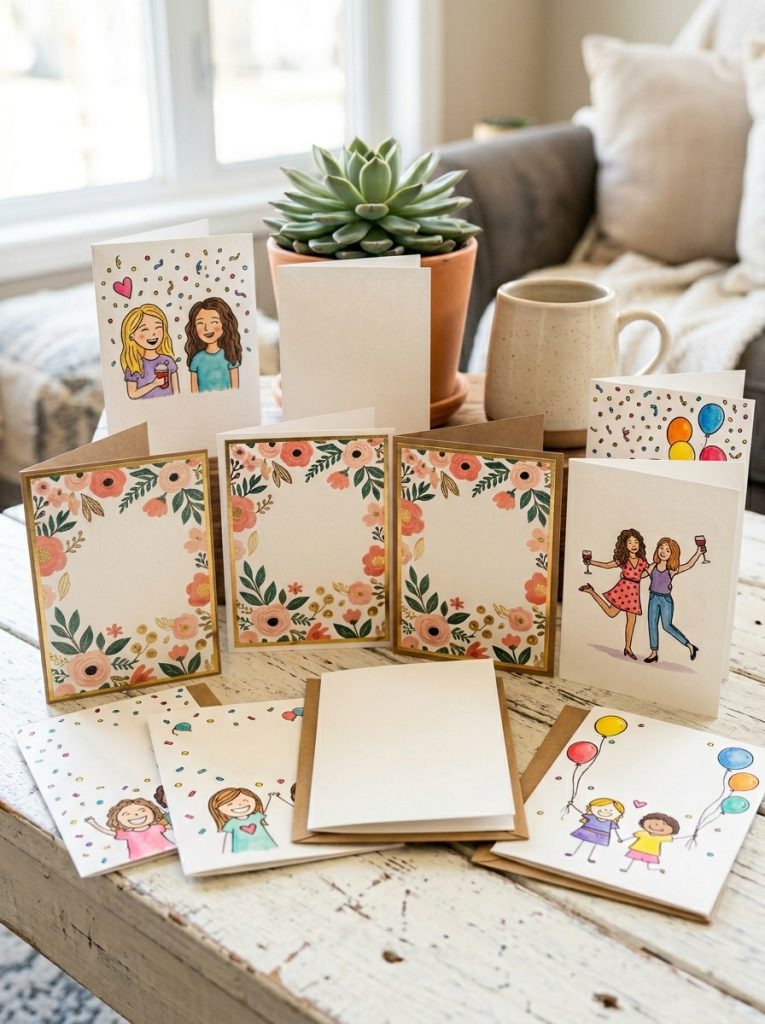 Fun BFF bestie friends birthday cards with inside jokes funny illustrations matching aesthetic and celebratory friendship designs