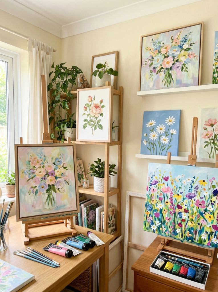  Beautiful easy flower acrylic painting ideas with loose impressionistic florals botanical studies simple daisies and wildflower fields
