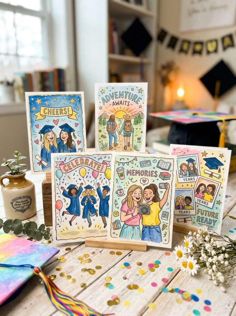 Beautiful friendship graduation cards with fun designs friendship elements inside joke references celebratory imagery and heartfelt messages